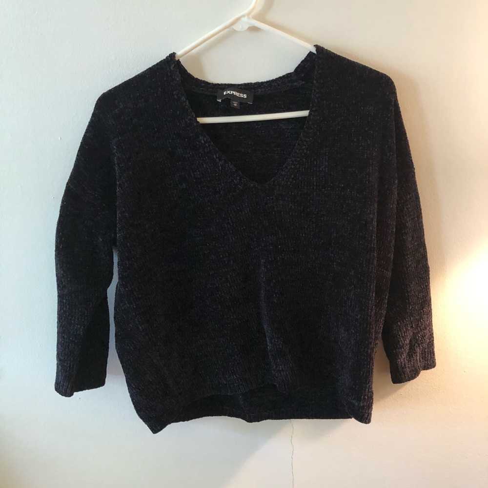 Express Crop Black Sweater